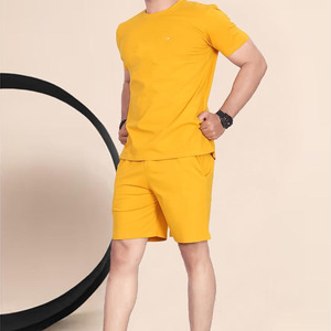 Ensemble deux pièces pour homme à prix avantageux, ensemble de jogging pour homme, ensemble de shorts de sport d'été 100% coton pour homme, ensemble deux pièces à prix bas - Product Image 6