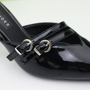 Sandales pointues en cuir PU de haute qualité pour femmes Shehe, <span class=keywords><strong>chaussures</strong></span> simples à talons hauts avec boucles pour l'été - Product Image 2