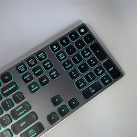 Clavier d'ordinateur sans fil en alliage d'aluminium IMB-8300UL mince 2.4G BT touches à ciseaux avec lumière LED unique Rechargeable nouveau produit