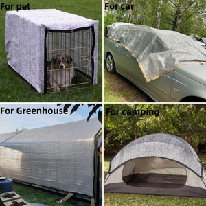 Red de sombra plateada de punto sombreado 95%, <span class=keywords><strong>malla</strong></span> de parasol de papel de aluminio con ojales para cubierta de sombra de perrera para mascotas - Product Image 6