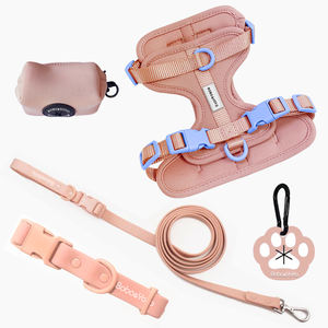 携帯メーカーパーソナライズカスタムロゴ高級PVCネオプレンペット猫犬の首輪ハーネスリーシュセット - Product Image 2