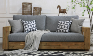 Mobili da fattoria <span class=keywords><strong>soggiorno</strong></span> economico 3 persone sedile divani in legno massello vecchio - Product Image 4