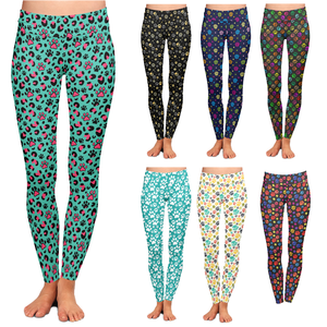 Women's <b>Leopard</b> <b>Print</b> Custom High Waisted Seamless <b>Leggings</b> Heat-Transfer Breathable Buttery Soft Anti-Bacterial Knitted Fabric - Product Image 2