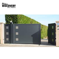 Porte en aluminium gris foncé style moderne porte de maison double portail noir de porte de banlieue maison pour la maison