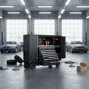 Chariot à outils robuste verrouillable avec 13 <span class=keywords><strong>tiroirs</strong></span>, armoire de rangement d'atelier en métal <span class=keywords><strong>sur</strong></span> roulettes, finition thermolaquée, service personnalisable - Product Image 6