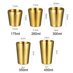 Tazza in Acciaio Inox 304 con Texture a Nido d'Ape, Bicchiere Impilabile per Caffè e Acqua, per Ristoranti, Bar e Feste, 350ml - Product Image 3