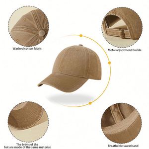 Hot Selling Washed Soft Top Vintage Distressed Dad <b>Hats</b> Adjustable Denim Plain Custom logo Embroidery Baseball Cap <b>for</b> Men Women - Product Image 3