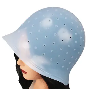 Pouched Hole Silicone Hair Coloring Dyeing Highlighting Cap For Salon