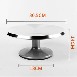Aluminum Alloy Cake Turntable 12 Inch Rotating Stand For Baking Decoration Commercial Use Silver Color - Product Image 4