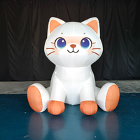 Mascotte gonflable géante personnalisée de dessin animé, chat blanc de 4 m, en tissu Oxford imperméable, résistant au soleil et durable pour la publicité des animaleries