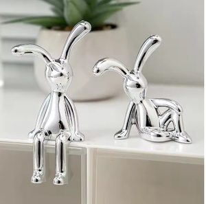 Estatua de conejo de orejas largas, accesorios de decoración de dibujos animados, decoración para sala de estar, dormitorio, coche, adorno decorativo de escritorio, 1 ud. - Product Image 1