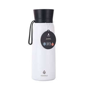 Business Style Matte Stainless Steel Vacuum Water <b>Bottle</b> with Carry Strap, Leakproof Reusable <b>Thermos</b>, - Product Image 3