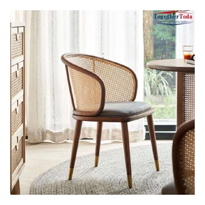 Ensemble table et chaises en rotin tressé pour petits espaces, plateau rond en bois, chaises d'appoint en rotin naturel pour petites salles de séjour - Product Image 3