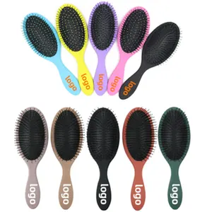 Plastic Handle Tangle Detangling Comb Customized Logo Salon Styling Hot Hairbrush Hair Extensions Shower Hair Cushion Brush