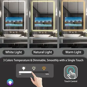 Haocrown led ayna, 21.5 inç dokunmatik ekran su geçirmez akıllı dahili Android 11 sistemi 800*600 LED akıllı TV ayna