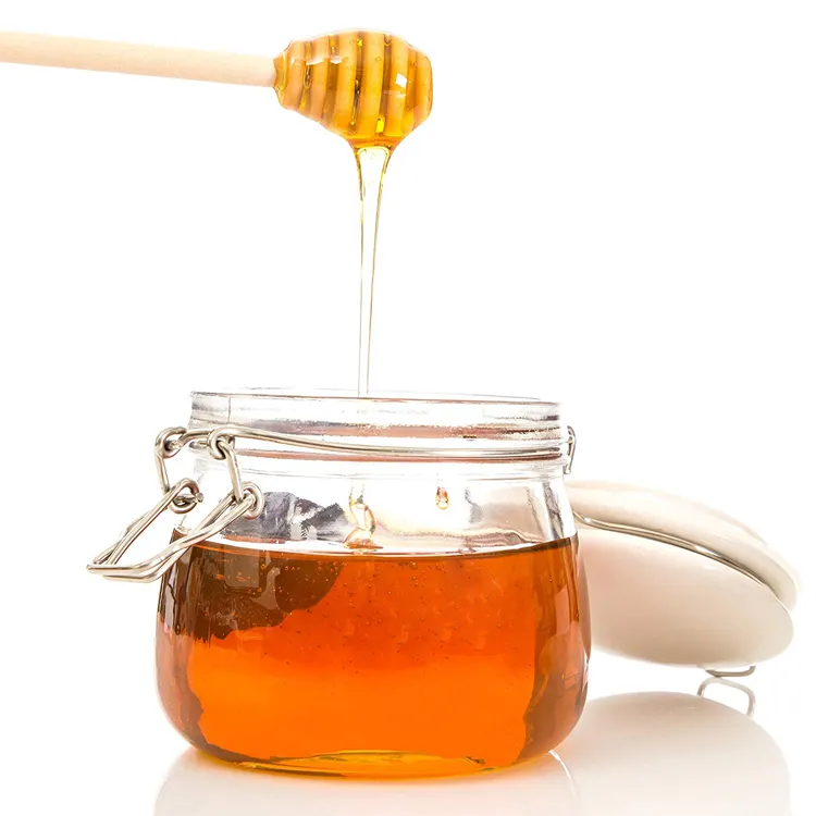 Colher de mel de madeira maciça natural para uso doméstico, amostra grátis, colher de madeira com cabo longo e bastão de mel