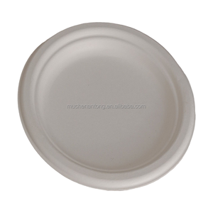 <strong>Compostable</strong> Bagasse Round <strong>Plate</strong> 7 Inch Biodegradable Sugarcane Disposable Dinner <strong>Plate</strong> For Catering - Product Image 1