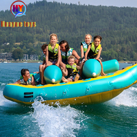 Bateau gonflable banane personnalisé en usine, 6 places, 3,5x3,5m, tractable, pour sports nautiques commerciaux, en PVC