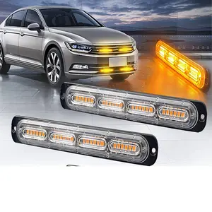 Lampu peringatan strobo LED Amber 12-24v, untuk derek konstruksi, kendaraan truk bergerak lambat, kilat peringatan darurat mobil