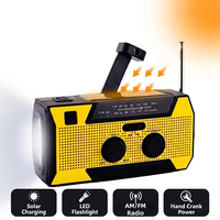 Radio à manivelle étanche IPX3 pour la survie nocturne, batterie externe solaire 5000 mAh, survie en extérieur avec alarme sirène SOS
