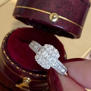 Anillo Xinfly de Oro 18K con Diamantes de 1CT Corte Esmeralda y Azúcar de Roca, Clásico para Boda y Compromiso, Venta al por Mayor - Product Image 3