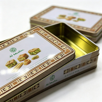 Boîtes à gâteaux rectangulaires en fer blanc recyclables, boîte de conservation alimentaire en métal, moule à pâtisserie de 8 pouces avec couvercle, conteneur d'emballage pour chocolat OEM