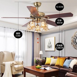 European Style <b>Ceiling</b> <b>Fan</b> Light With Wooden Blades Led Light Source For Living Room Bedroom Vintage Design Fixed Blade <b>Fan</b> - Product Image 2