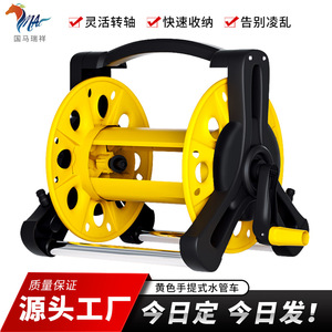 ที่ม้วนเก็บสายยางรดน้ำสีเหลืองแบบตั้งพื้นเดี่ยว สำหรับใช้กับรถยนต์และสวน - Product Image 5