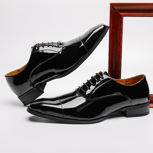 Zapatos de Vestir para Hombre, Estilo Británico, Oxford Formales para Negocios, Casuales, de Cuero Genuino, Hechos a Mano, con Cordones Abiertos, de Charol - Product Image 4