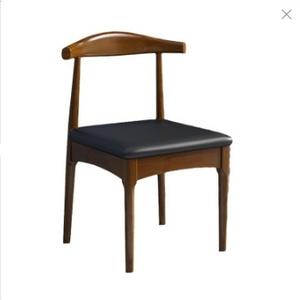 Silla de Comedor de Madera Maciza con Asiento Tapizado en Negro, Estilo Nórdico, para Hogar u Oficina - Product Image 5