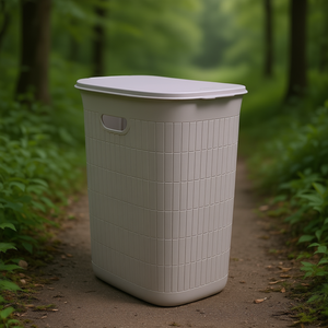 Porta biancheria <b>plastica</b> riciclata (36Lt) DOMUS HOME COLLECTION Greige 90901 - Product Image 3