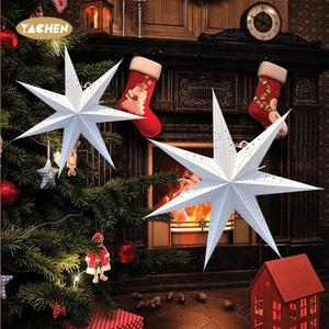 Yachen 12Inch Giấy Sao Đèn Lồng Giáng Sinh Treo Đèn Giấy Trang Trí Cho Đám Cưới Sinh Nhật Giáng Sinh Bên Nhà Trang Trí Nội Thất - Product Image 5