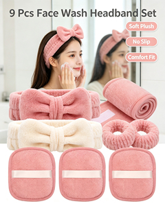 Bandeau de spa en polaire corail doux pour le visage, le maquillage et les soins de la peau, accessoire de coiffure et de soin du visage - Product Image 1