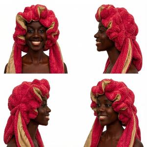 <span class=keywords><strong>Bonnet</strong></span> de nuit en peluche mignon avec oreilles d'animaux pour femmes, doublure en satin soyeux pour protéger les cheveux. Designs de chat, ours, <span class=keywords><strong>panda</strong></span>, vache, lapin, loup, léopard - Product Image 4