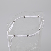 Conception personnalisée grande capacité écologique clair voyage rond baril cordon pvc sac cosmétique cylindre transparent trousse de maquillage