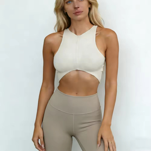 Ropa Deportiva de Gimnasio para Mujer, Personalizada, Reciclable, de Spandex y Nailon, Top Corto de Yoga Acanalado de Alto Impacto, Sujetador Deportivo de Yoga de Alta Elasticidad - Product Image 1