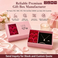 Boîte cadeau pour bijoux en forme de rose avec couvercle fenêtré et plateau floqué OEM ODM FSC BRC FDA Cadeaux de festival MOQ500