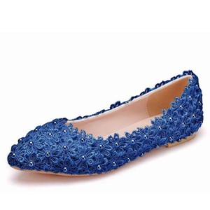 New Lace White <b>Flat</b> Bride Original Designer Women's Single Suitable Dress <b>Pointed</b> <b>Toe</b> Casual Wedding Shoes - Product Image 3