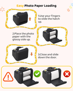 กล้องถ่ายรูปเด็กแบบพกพา รุ่น Printcamera ใช้เซ็นเซอร์ CMOS ขนาด 1/2.4 นิ้ว ตัวเครื่องทำจากพลาสติก ABS รองรับวิดีโอ 4K มุมกว้าง 180 องศา โฟกัสคงที่ หน้าจอ 2.4 นิ้ว - Product Image 2