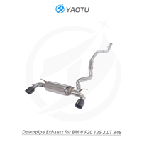 YT sistem knalpot baja tahan karat, kinerja tinggi setengah belakang untuk BMW F20 125i 2.0T B48