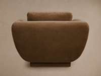 Fauteuil d'appoint FERLY de luxe moderne en tissu peluche doux, ensemble contemporain de sièges rembourrés pour salon