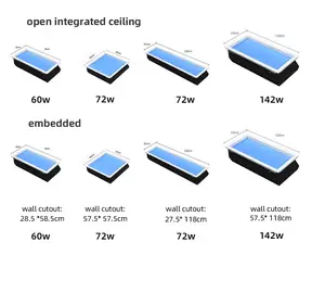 Luz artificial do teto para interruptor de atmosfera, lâmpada de painel de teto com luz azul, aplicativo Tuya, luz azul do céu, luz do céu