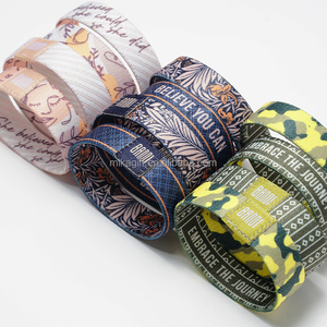 La mejor pulsera de tela elástica elegante con logotipo impreso personalizado Popular, pulsera de festival para eventos publicitarios - Product Image 3