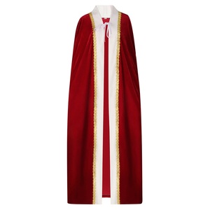 Nouvelle cape royale rouge avec bordure blanche, costume de <span class=keywords><strong>prince</strong></span> royal <span class=keywords><strong>pour</strong></span> Halloween, Noël et spectacles de théâtre - Product Image 2