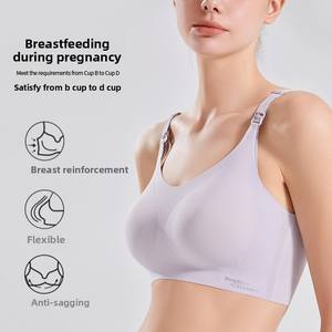 <span class=keywords><strong>Reggiseno</strong></span> Premaman Primavera Estate in Tessuto Leggero con Logo, Senza Ferretto, Spalline Convertibili, Comodo Intimo per <span class=keywords><strong>Allattamento</strong></span> - Product Image 4