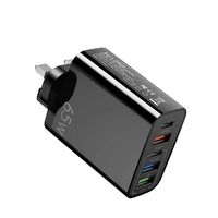 Chargeur mural à charge rapide 65W avec PD 20W, adaptateur 5 ports à charge rapide, chargeur de téléphone portable Type C