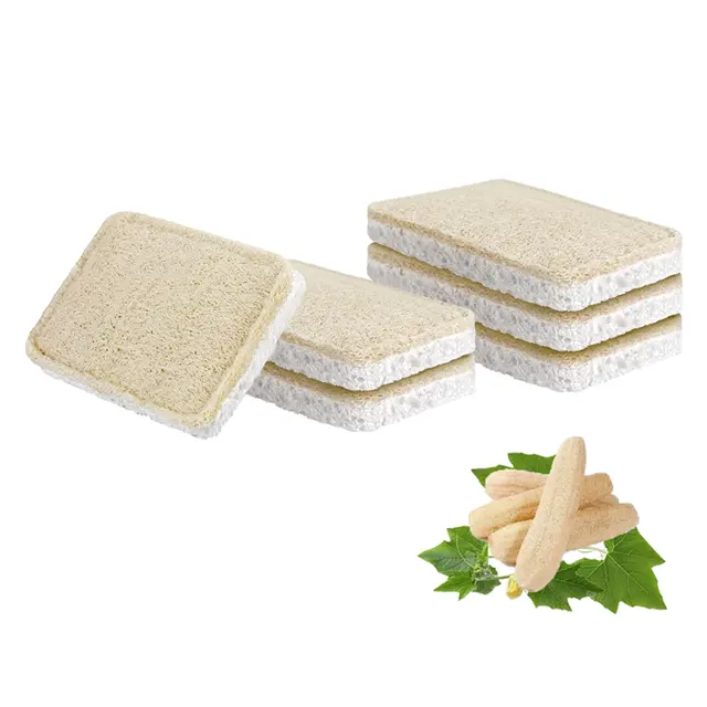 Esfregona de limpeza natural ecológica dupla face para lavar louça de cozinha, esponja de bucha, purificador doméstico de celulose, ideal para uso doméstico