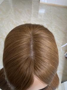 Nouvelle conception 2025, closure en soie, topper YF-2306-4 #   Mini perruque en cheveux raides russes, blonde européenne, densité 130%, pour femmes - Product Image 5