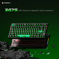 Clavier de jeu WEIKAV EG75 75% à effet Hall, en aluminium CNC, touches PC multicolores, RGB, filaire, 0.001RT, avec interrupteurs magnétiques