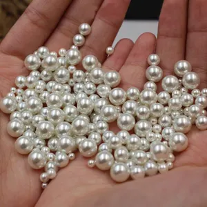White ABS simulation pearl beads, making jewelry diy beads, jewelry handmade necklace beads jewelry production process